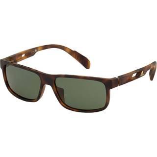 Adidas Sport Mand SP0023 52R Solbriller Injiceret Dark Havana Grøn Firkantet Polariseret
