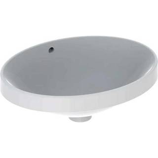 Geberit VariForm håndvask til indbygning oval: B=50cm, T=40cm, Hanehul=Uden, Overløb=Synlig, Hvid / KeraTect