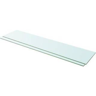 hylder 2 stk. glaspanel 110 x 25 cm klar