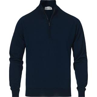 John Smedley Barrow Extra Fine Merino Half Zip Orion Green