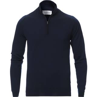 John Smedley Barrow Extra Fine Merino Half Zip Midnight