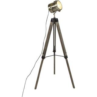 Industriel Tripod Gulvlampe træ med Studio Spot - Braha