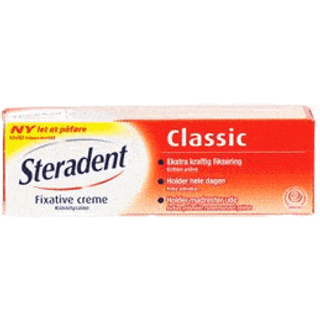 Protese lim, Steradent Classic, Fixative creme, 40 ml tube, 1 stk, Personlig pleje,