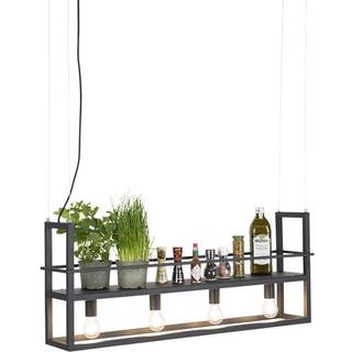 Industriel hængelampe sort med stativ 4-lys - Cage Rack