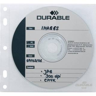 Durable CD og DVD lomme 140x127mm med huller