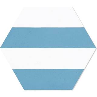 Hexagon Klinker Porto Hex 25 Blå Linje1 25x22 cm