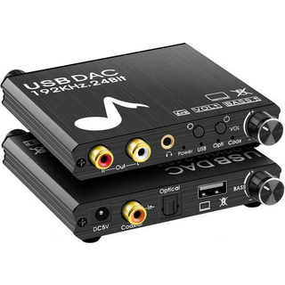 NÖRDIC DAC digital til analog konverter med USB med BASS og volumenkontrol Digital SPDIF Koaksial og USB til Analog L / R og 3,5 mm stereo