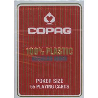 Copag 100% Plastic Poker 2 Corner Regular, Rød