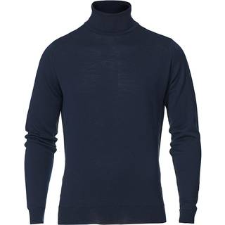 John Smedley Herren Rollkragenpullover blau unifarben
