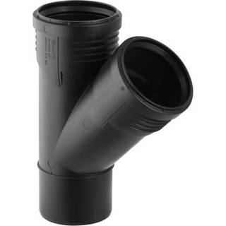 Geberit silent grenrør 45° 110/50mm, mf, sort, pp
