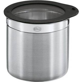 Rösle Dose 12 cm / 1,4 L mit Frischhaltedeckel aus Glas - Silber
