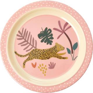 RICE Rice børnetallerken Jungle animals Blue/Multi
