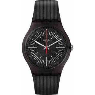 Swatch Intercyderal Quartz Black Dial Silicone Strap Unisex Watch SUOB178