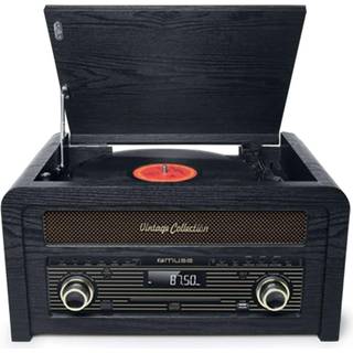 Muse MT-115 W Turntable Micro system FM BT CD USB Retro - Pladespiller Sort