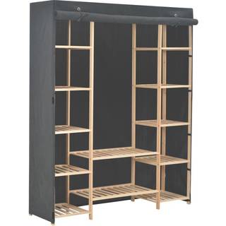 klædeskab 135 x 40 x 170 cm stof grå