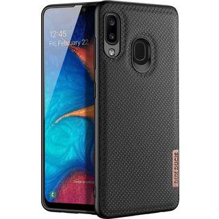 Samsung Galaxy A20E / A10 E - DUX DUCIS Fino Hybrid cover - Tekstil Design - Sort
