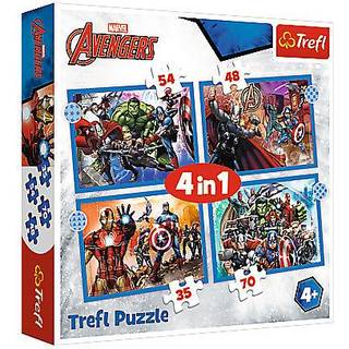 Trefli: Modige Avengers 4-i-1 puslespil - 35, 48, 54, 70 brikker