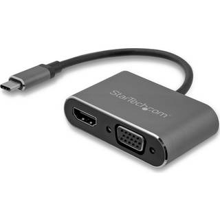 StarTech.com USB C to VGA and HDMI Adapter - Aluminum - USB-C Multiport - external video adapter - IT6222 - space grey