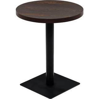 bistrobord MDF og stål rund 60 x 75 cm mørk aske