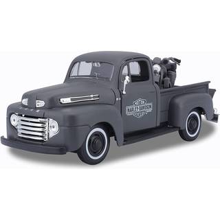 Maisto 1:24 Skala 1948 Ford F-1 Pickup og Harley Davidson 1942 WLA Flathead Diecast Vehicles