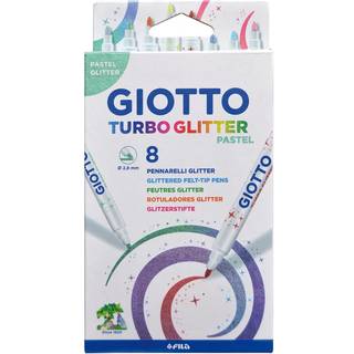 GIOTTO Turbo Glitter tusser 8 stk., pastel