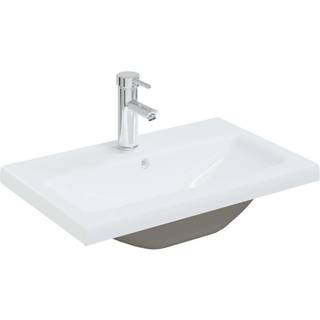 indbygget håndvask med hane 61x39x18 cm keramisk hvid