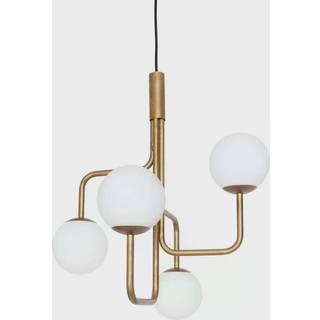 Konsthantverk Strapatz pendel globe Ø57,5 cm Rå messing-opal