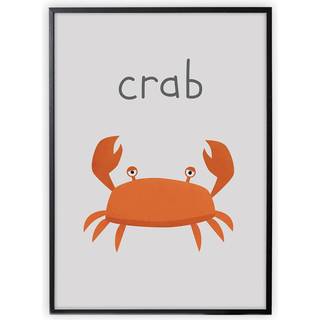 XO Posters Plakat Med Krabbe 50 x 70 cm  Rød  50 x 70 cm  Unisex