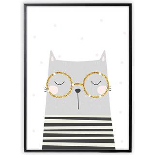 XO Posters Poster Cat One Size  Grå  One Size  Unisex