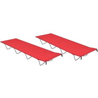campingsenge 2 stk. 180x60x19 cm oxfordstof og stål rød