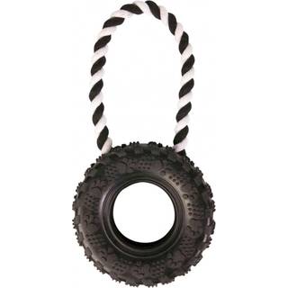 Trixie Dog Toy Tire on a Rope ø 15/31 cm black