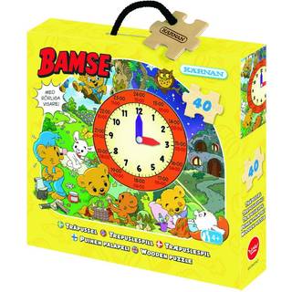 Kärnan Bamse Uret Puslespil I Træ 40 Brikker