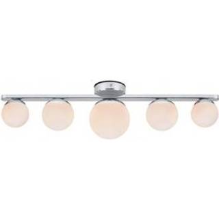 Puro loftlampe til bad, sort, 5 lyskilder, glas