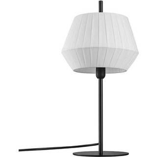 Dicte bordlampe, håndbundet skærm, hvid