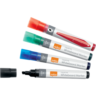 Marker LiqInk whiteboard ChiselTip 10 farver, Nobo 1915386