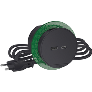 Bord Stikkontakt Enkelt M/Usb Koksgrå Schneider Electric