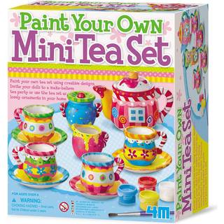 4M Mal Dit Eget Mini Tesæt - 13 Dele, Porcelæn, Inkl. Maling og Pensel (8+år)