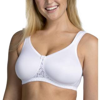 Miss Mary Smooth Lacy Moulded Soft Bra - White - C 80