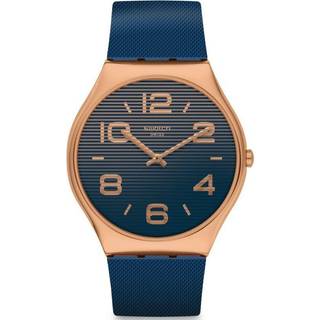 Swatch Night Trick Quartz Blue Dial Rubber Strap Unisex Watch SS07G101