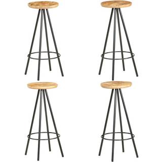 Barstole Massivt Genbrugstræ - 4 / råt mangotræ