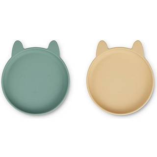 Liewood Rabbit Peppermint Wheat Yellow Mix Tallerken Olivia Silikone (2-pak)