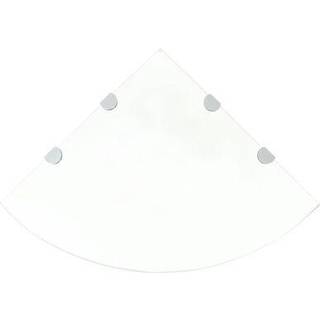 hjørnehylder m. krombeslag 2 stk. 45x45 cm glas klar