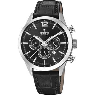 Festina F20542-5 Timeless Sort/Læder Ø44 mm