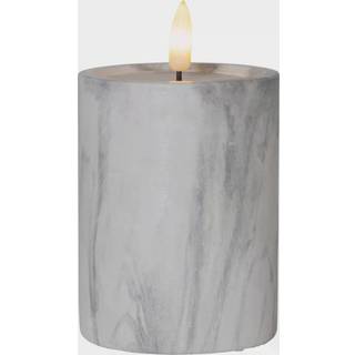 Star Trading Flamme Led Bloklys Marmorfarvet 12,5 Cm - LED-lys Beton Grå Marmor - 064-17