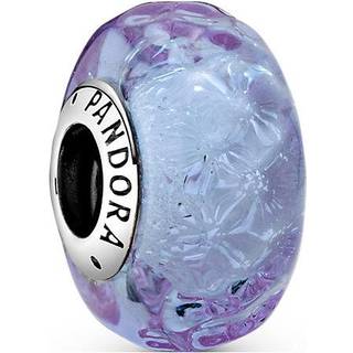 Pandora Wavy Lavender Murano Glass Charm - Silver - Purple