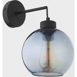Væglampe Cubus, sort/røggrå, glas, 30 cm høj, E27