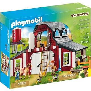 PLAYMOBIL Stald med Silo - Gårdslegesæt med dyr, loft, fodersilo, 2 figurer og tilbehør