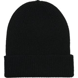 Merino Wool Beanie Deep Black (One Size)