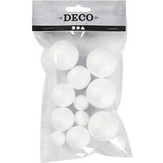 Diy kugler hvid styropor 12stk. (På lager i butik)