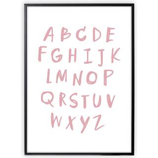 XO Posters Poster Alphabet Pink 50 x 70 cm  Lyserød  50 x 70 cm  Unisex